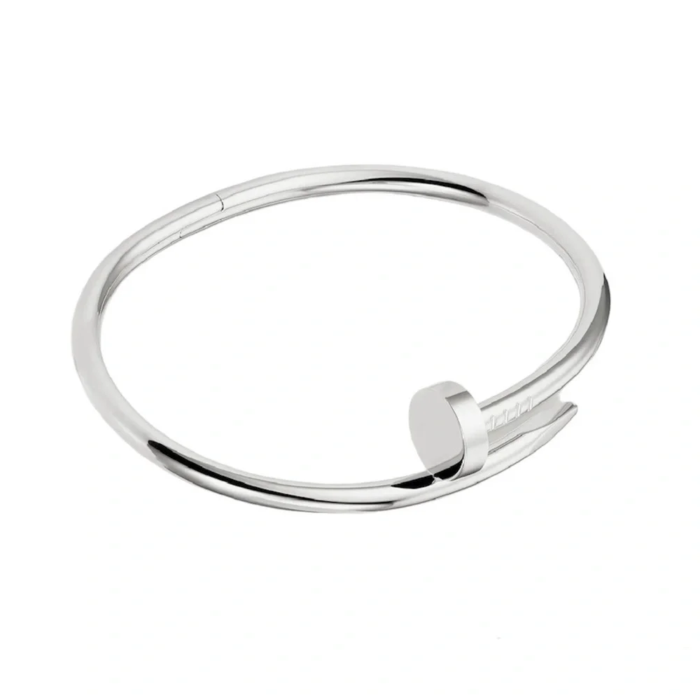 Generic Nail Cuff Bangle Bracelet in Silver